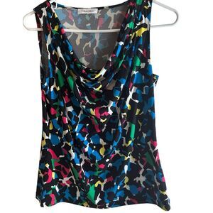 Calvin Klein Geometric Abstract Multicolor Sleeveless Top -‎ Size Small